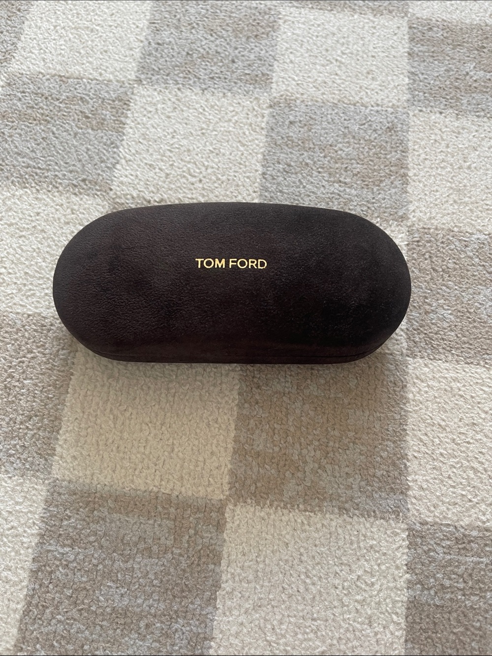 Tom Ford Brown Eyewear Case with Gold Logo